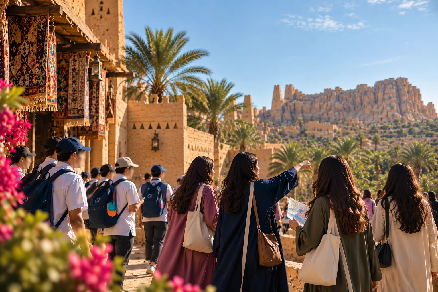 طلاب في رحلة تعليمية خارج المدرسة